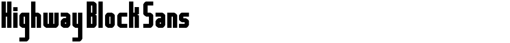 Highway Block Sans
