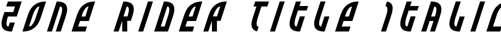 Zone Rider Title Italic