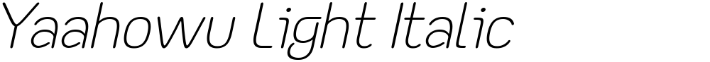 Yaahowu Light Italic