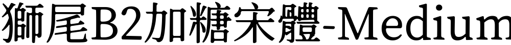 獅尾B2加糖宋體-Medium