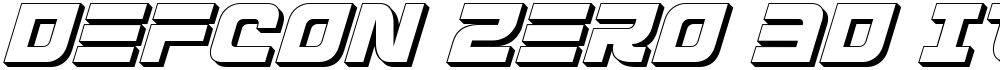 Defcon Zero 3D Italic