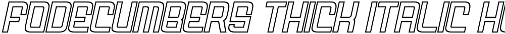 FODECUMBERS THICK ITALIC HOLOW
