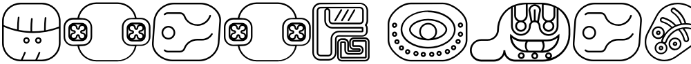 mayan glyphs outline