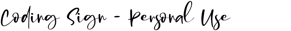 Coding Sign - Personal Use