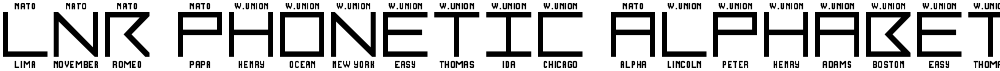 LNR Phonetic Alphabet