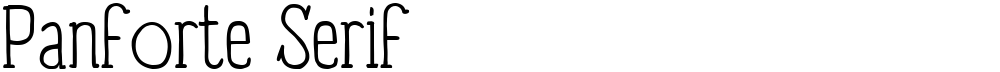 Panforte Serif