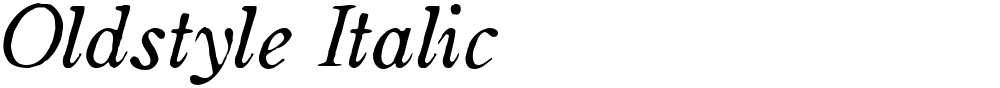 Oldstyle Italic