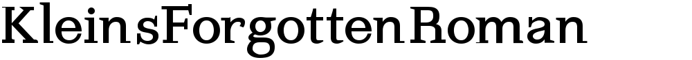 KleinsForgottenRoman
