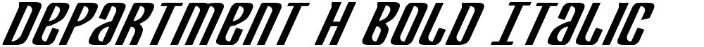 Department H Bold Italic
