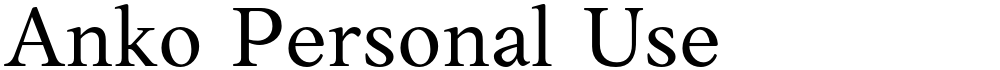 Anko Personal Use