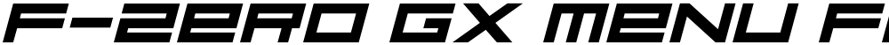 F-Zero GX Menu Font