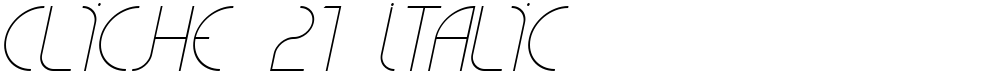 CLiCHE 21 Italic