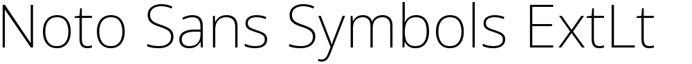 Noto Sans Symbols ExtLt