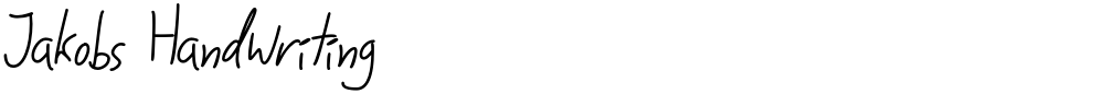 Jakobs Handwriting