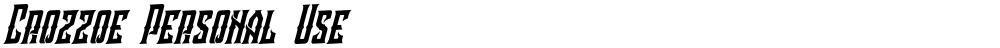 Crozzoe Personal Use